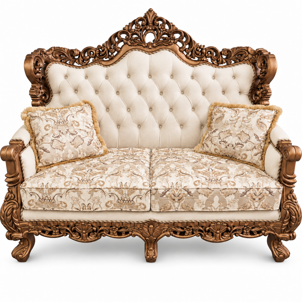 Akbar Imperial 2 seater — Bleach Double Tone — Cream / Beige fabric