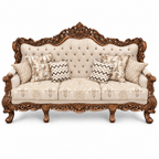 Akbar Imperial 3 seater — Bleach Double Tone — Cream / Beige fabric