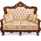 Akbar Imperial 2 seater — Natural Double Tone — Warm Beige / Champagne fabric