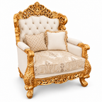 Akbar Imperial 1 seater — Pure Gold — Ivory / Champagne fabric