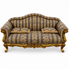 Amira 3 Seater Sofa – Golden Antique with Charcoal / Gold fabric
