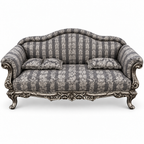 Amira 3 Seater Sofa – Silver Antique with Charcoal / Silver fabric