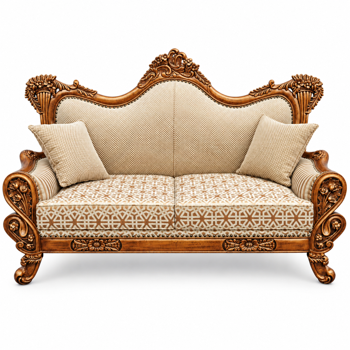 Babur Darbar 2 Seater – Bleach Double Tone – Cream / Beige