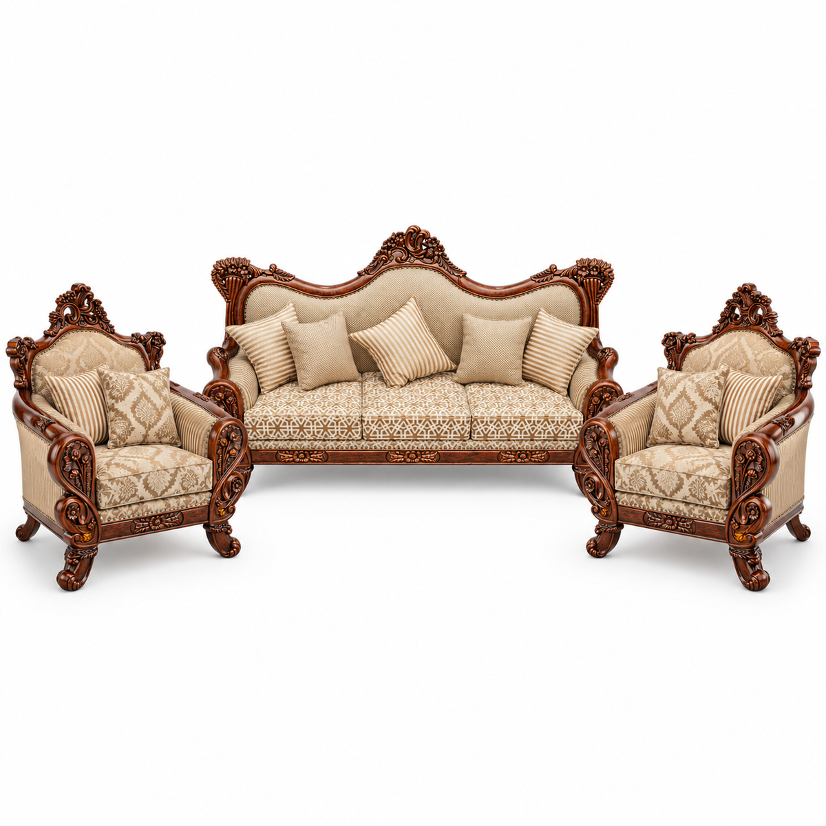 Babur Darbar 3+1+1 Bundle – Natural Double Tone – Warm Beige / Champagne
