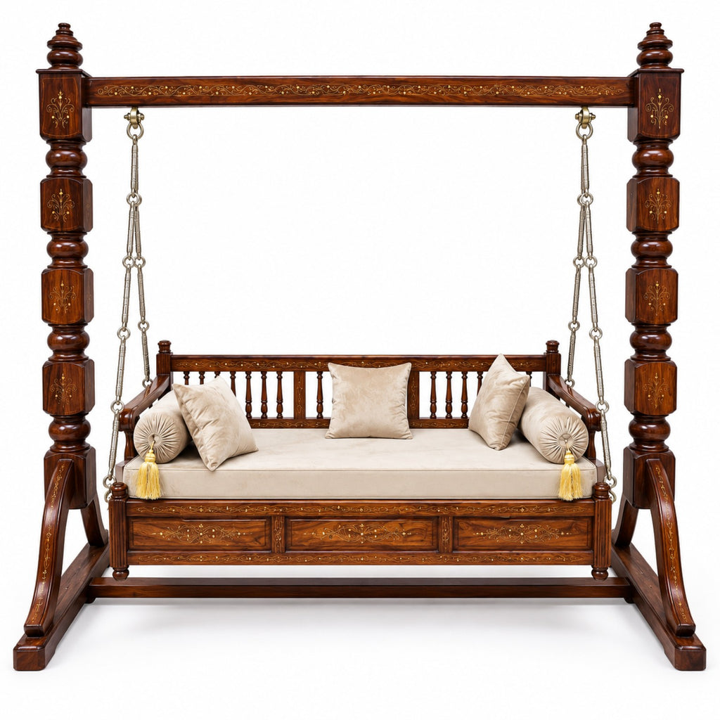Brass 3 Seater Jhoola — front view