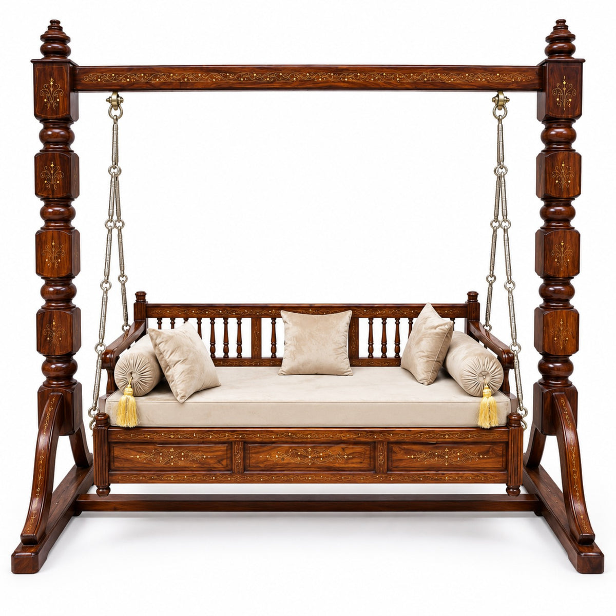 Brass 3 Seater Jhoola — front view