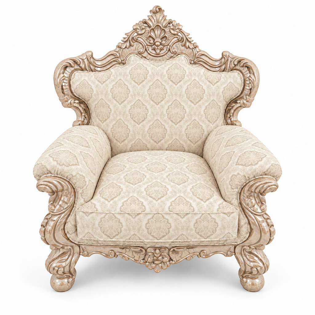 France Royal 1 seater — Bleach Double Tone — Cream / Beige fabric