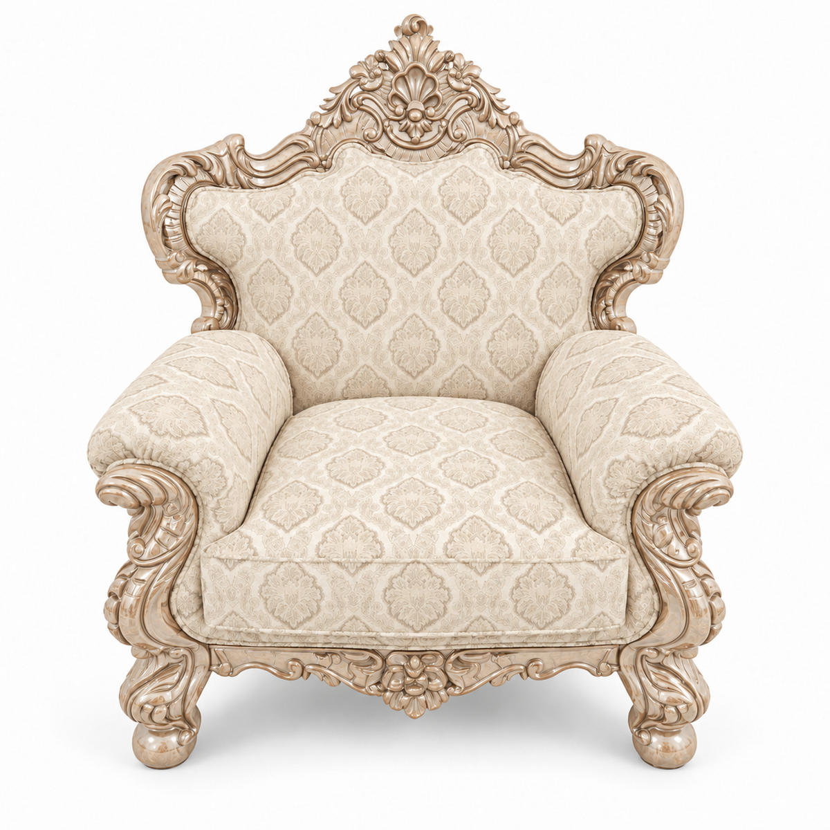 France Royal 1 seater — Bleach Double Tone — Cream / Beige fabric
