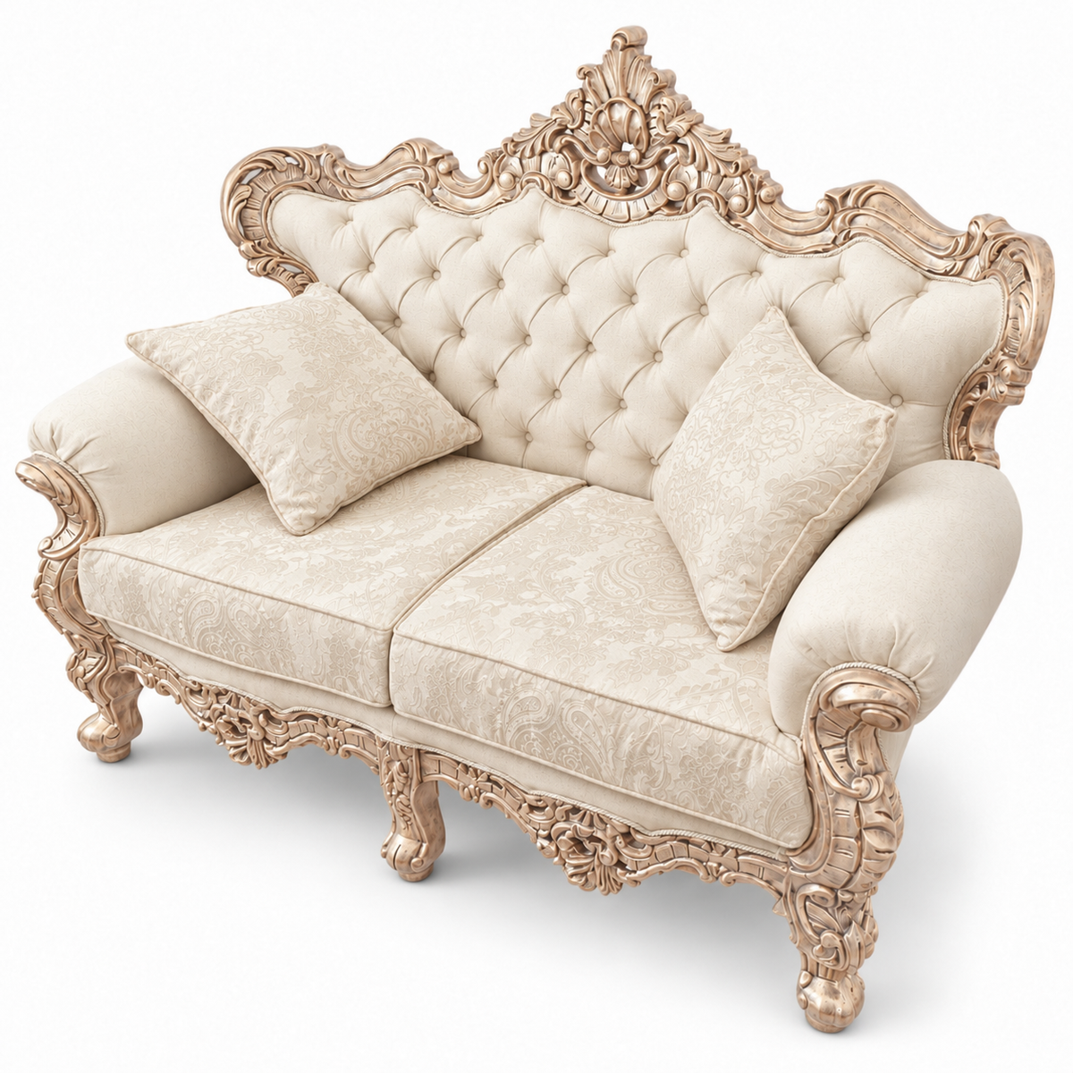 France Royal 2 seater — Bleach Double Tone — Cream / Beige fabric