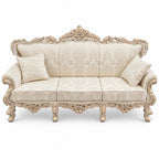 France Royal 3 seater — Bleach Double Tone — Cream / Beige fabric