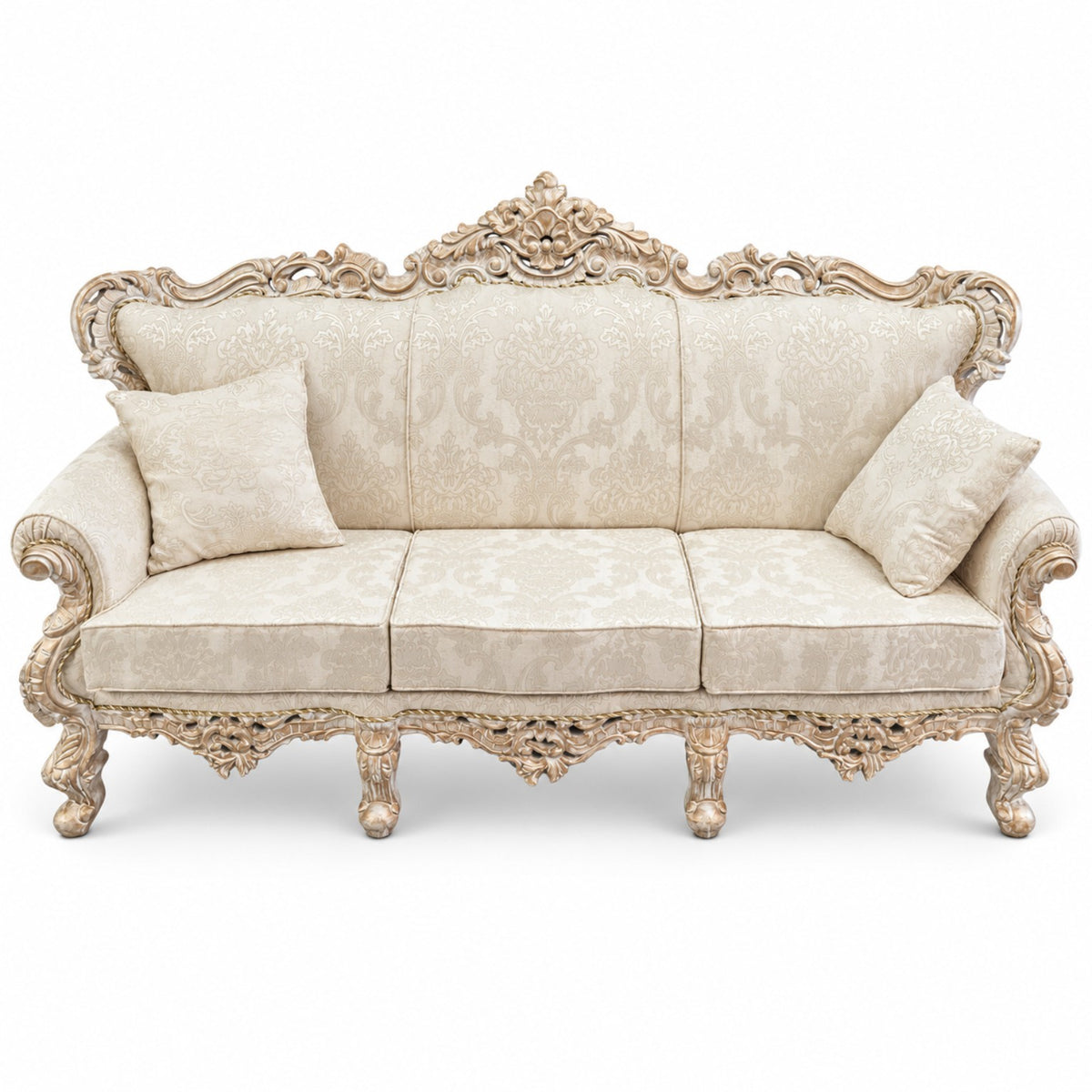 France Royal 3 seater — Bleach Double Tone — Cream / Beige fabric