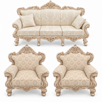 France Royal 3+1+1 bundle — one three-seater and two armchairs — Bleach Double Tone — Cream / Beige fabric