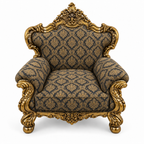 France Royal 1 seater — Golden Antique — Charcoal / Gold fabric