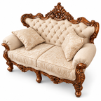 France Royal 2 seater — Natural Double Tone — Warm Beige / Champagne fabric