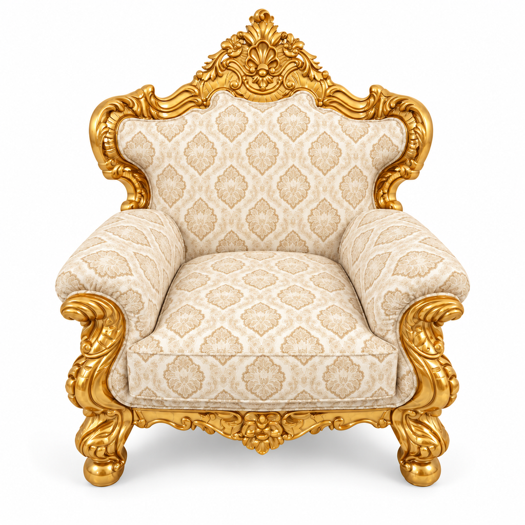 France Royal 1 seater — Pure Gold — Ivory / Champagne fabric