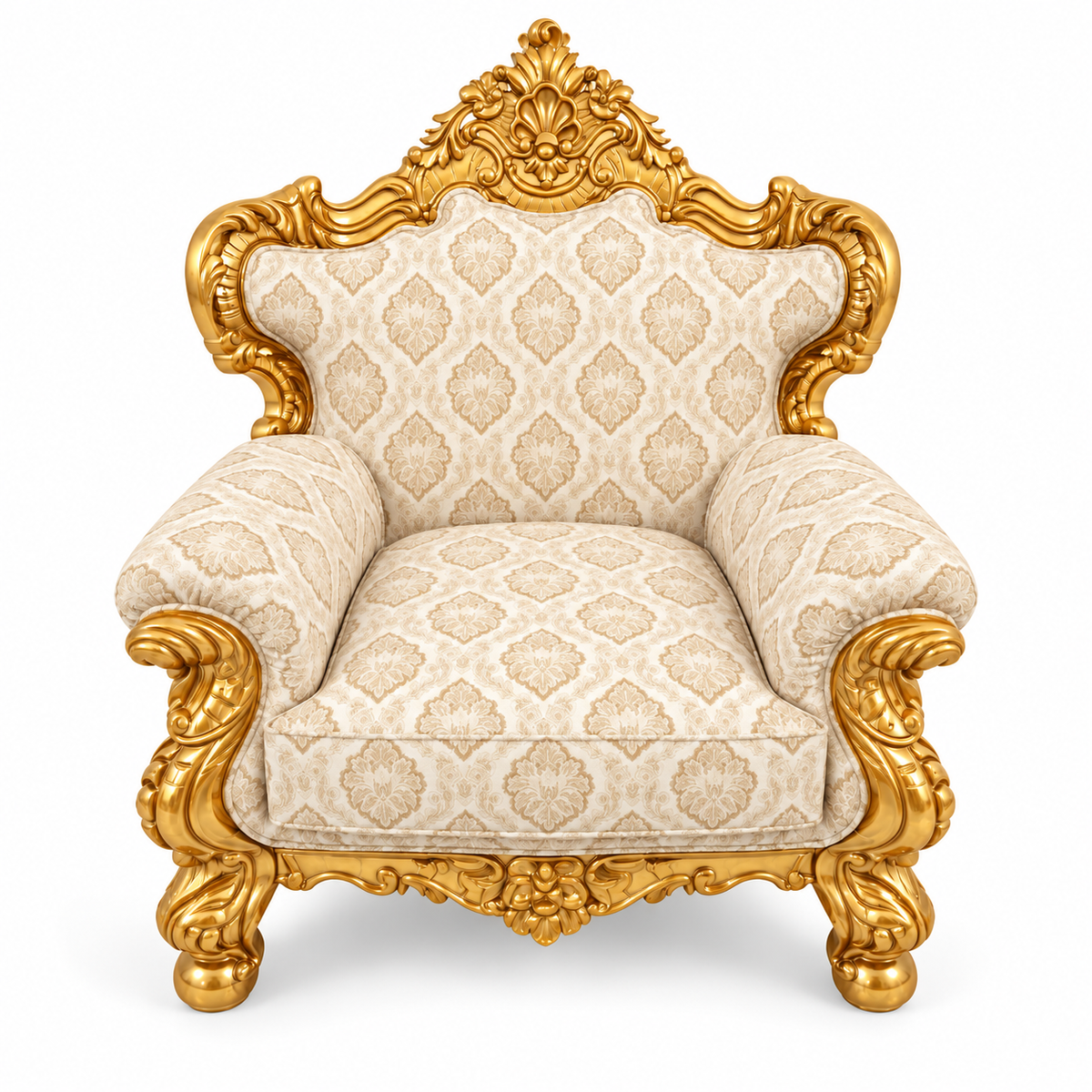 France Royal 1 seater — Pure Gold — Ivory / Champagne fabric