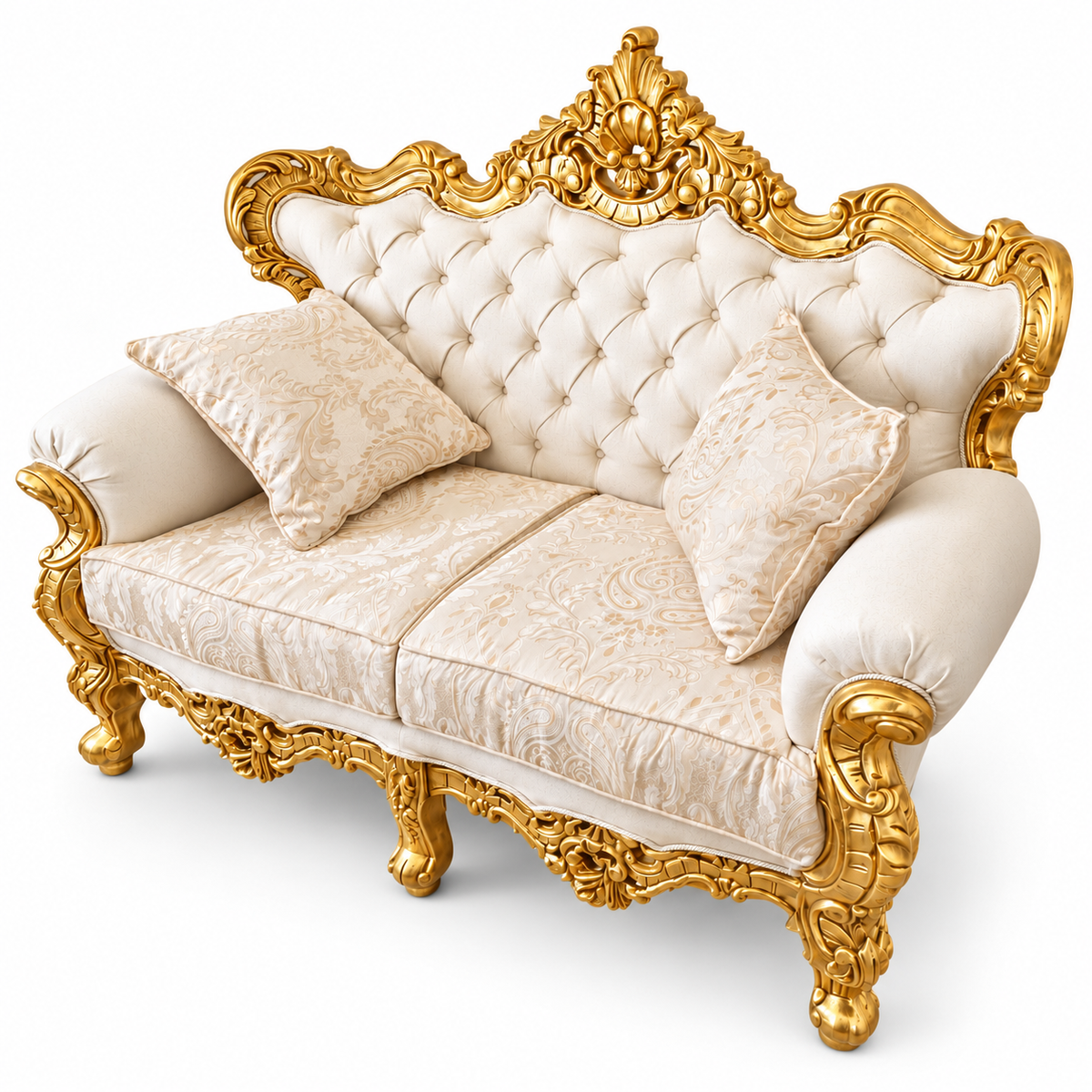 France Royal 2 seater — Pure Gold — Ivory / Champagne fabric