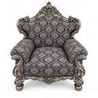 France Royal 1 seater — Silver Antique — Charcoal / Silver fabric