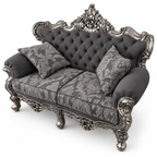 France Royal 2 seater — Silver Antique — Charcoal / Silver fabric