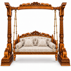 HATTI 3 Seater Jhoola – Bleach Double Tone – matching cushion set