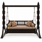 PLAIN 3 Seater Jhoola – Walnut – matching cushion set