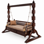PLAIN 3 Seater Jhoola – Walnut – matching cushion set