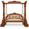 HATTI 3 Seater Jhoola – Natural Double Tone – matching cushion set