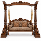 HATTI 3 Seater Jhoola – Walnut – matching cushion set