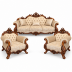 Malik 3+1+1 bundle — Bleach Double Tone — one 3 seater and two armchairs — Cream / Beige fabric