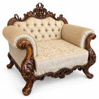 Malik 1 seater — Bleach Double Tone — Cream / Beige patterned fabric