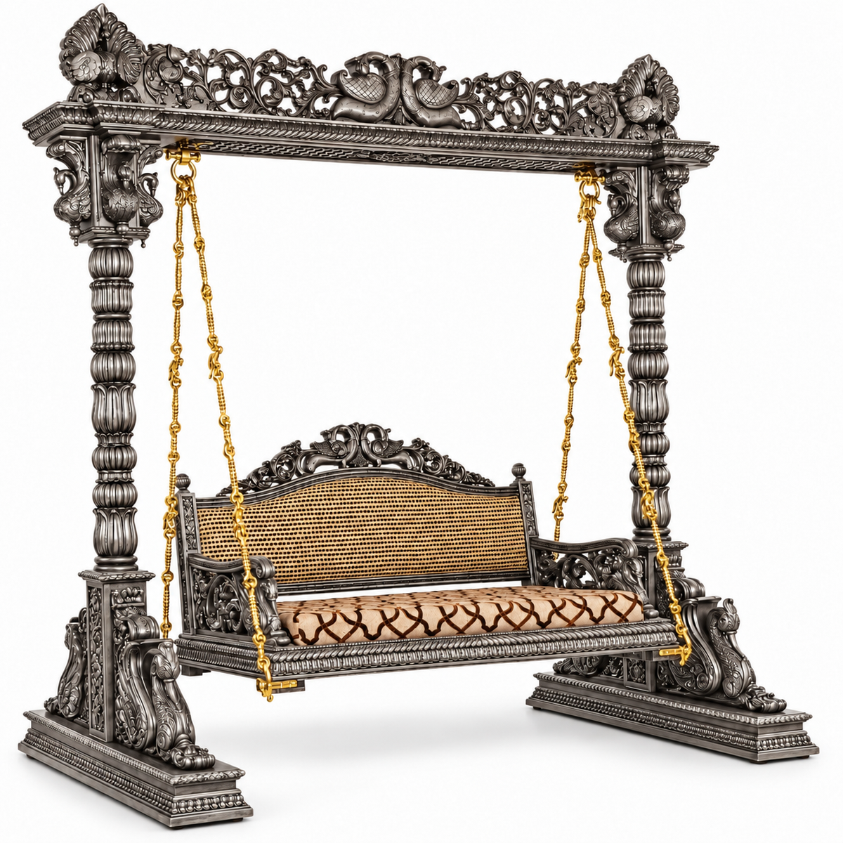 MOOR 3 Seater Jhoola – Silver Antique