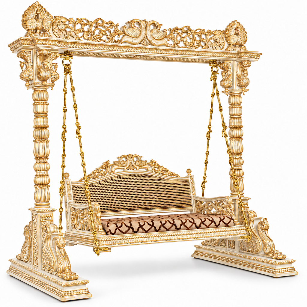 MOOR 3 Seater Jhoola – White Gold