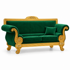 Rumi 3 Seater — Gold polish with plain fabric