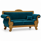 Rumi 3 Seater — Golden Antique polish with plain fabric