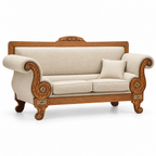 Rumi 3 Seater — Natural polish with plain fabric