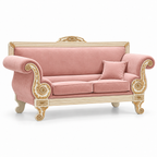 Rumi 3 Seater — White Gold polish with plain fabric