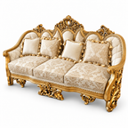 NUR Luxe — Three Seater — Pure Gold — Ivory / Champagne; design visualisation