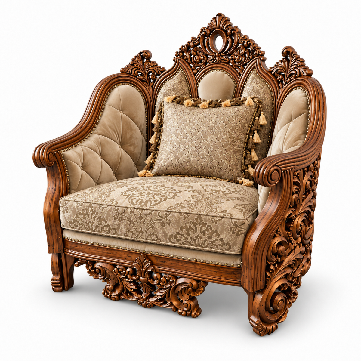 NUR Luxe — Single seater — Natural Double Tone — Warm Beige / Champagne; design visualisation
