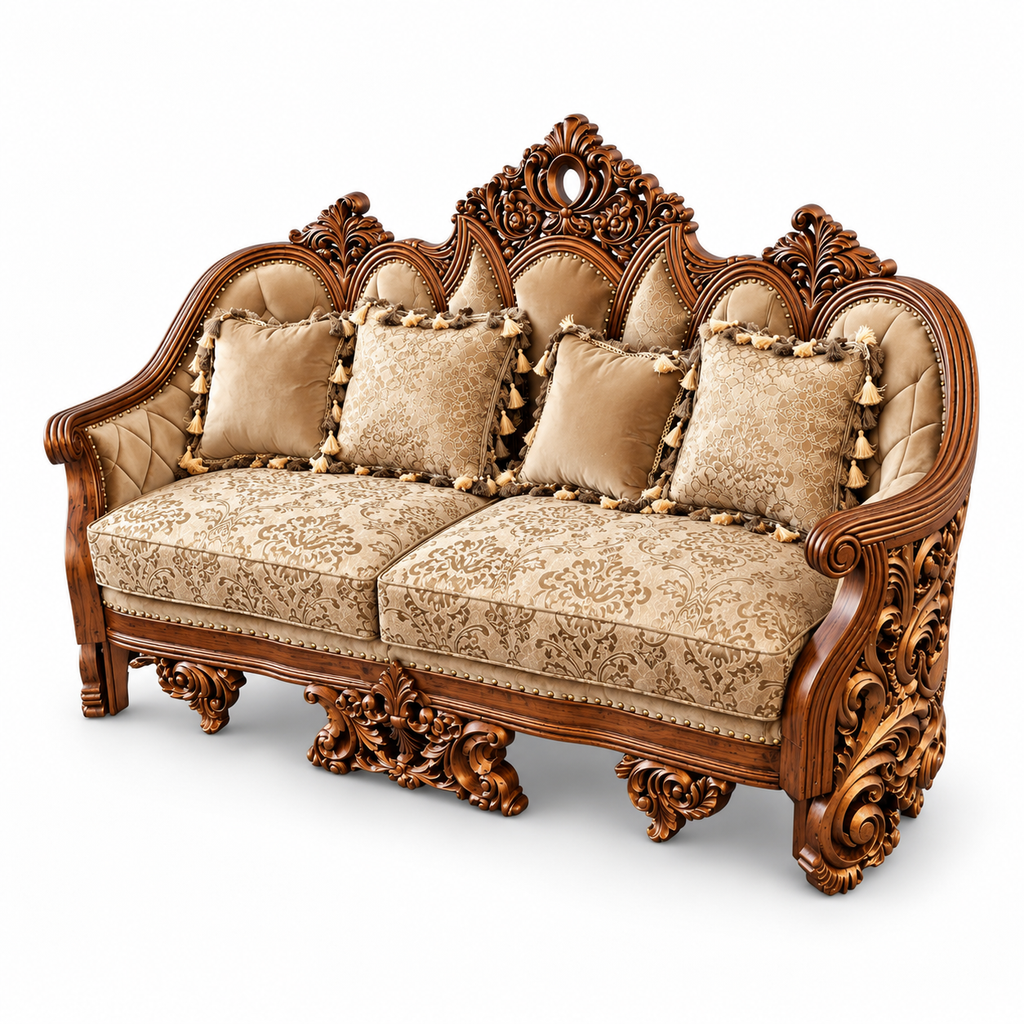 NUR Luxe — Two Seater — Natural Double Tone — Warm Beige / Champagne; design visualisation