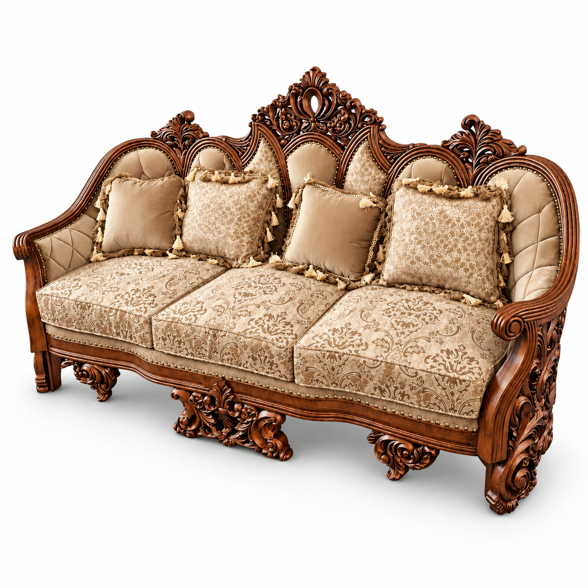 NUR Luxe — Three Seater — Natural Double Tone — Warm Beige / Champagne; design visualisation