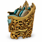 NUR Luxe — original three-seater photograph, emerald upholstery and gold frame