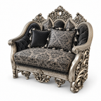 NUR Luxe — Single seater — Silver Antique — Charcoal / Silver; design visualisation