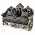 NUR Luxe — Two Seater — Silver Antique — Charcoal / Silver; design visualisation