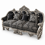 NUR Luxe — Three Seater — Silver Antique — Charcoal / Silver; design visualisation