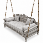 REG Ceiling Jhoola – Silver Antique with matching cushion set