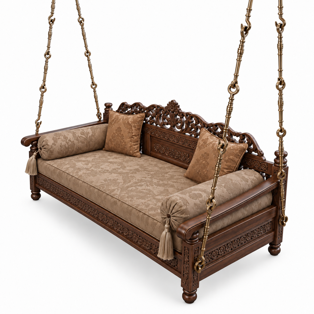 REG Ceiling Jhoola – Walnut with matching cushion set