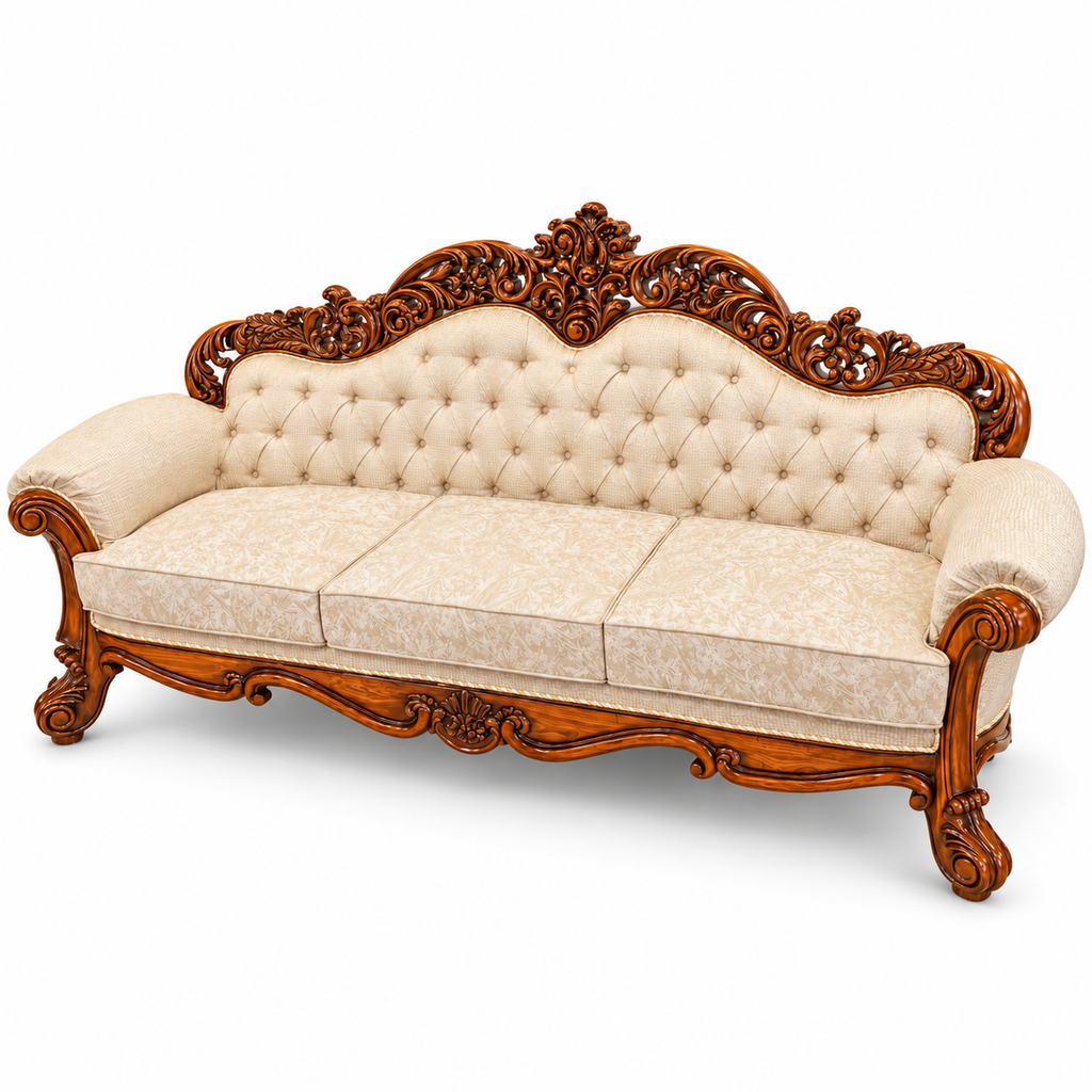 Sahara Prestige — Three Seater — Bleach Double Tone — Cream / Beige; finish visualisation