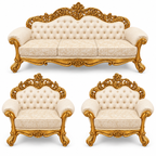 Sahara Prestige — 3+1+1 Bundle — Pure Gold — Ivory / Champagne; finish visualisation
