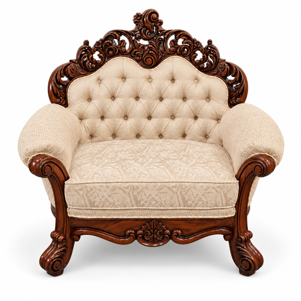 Sahara Prestige — Single seater — Natural Double Tone — Warm Beige / Champagne; finish visualisation