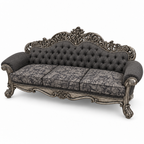 Sahara Prestige — Three Seater — Silver Antique — Charcoal / Silver; finish visualisation